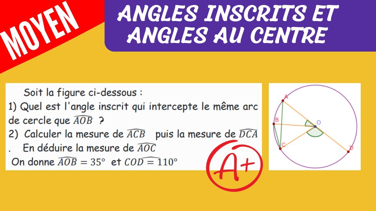 EXERCICE 2 sur les angles inscrits et angles au centre