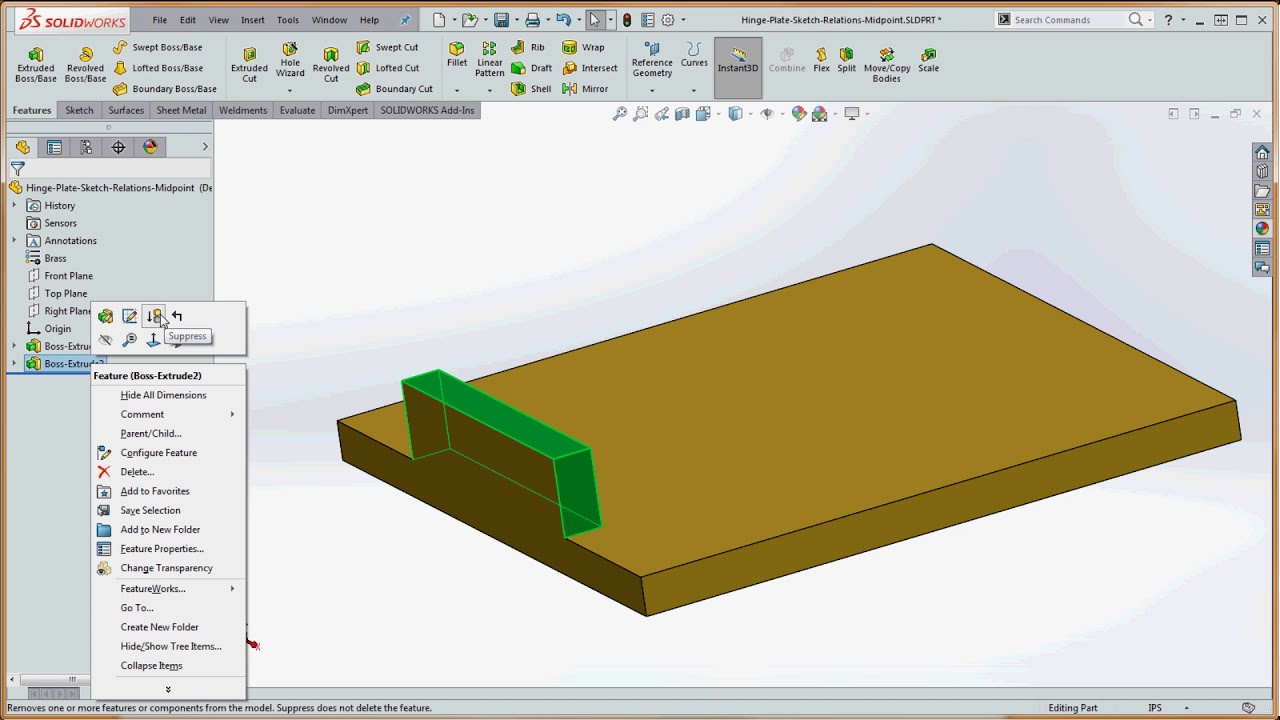 11, Online SolidWorks – More on Symmetry applying the Midpoint Sketch Relation