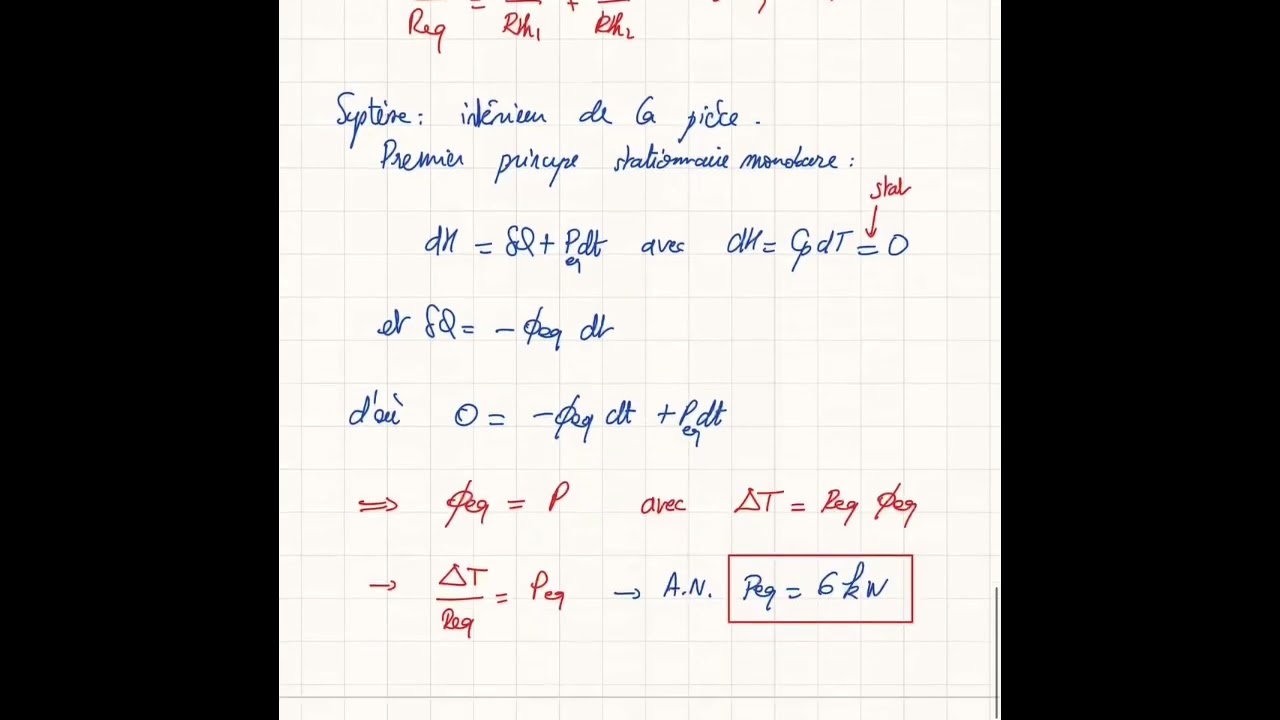 Vidéo de correction d’un exercice de diffusion thermique : chauffage maison