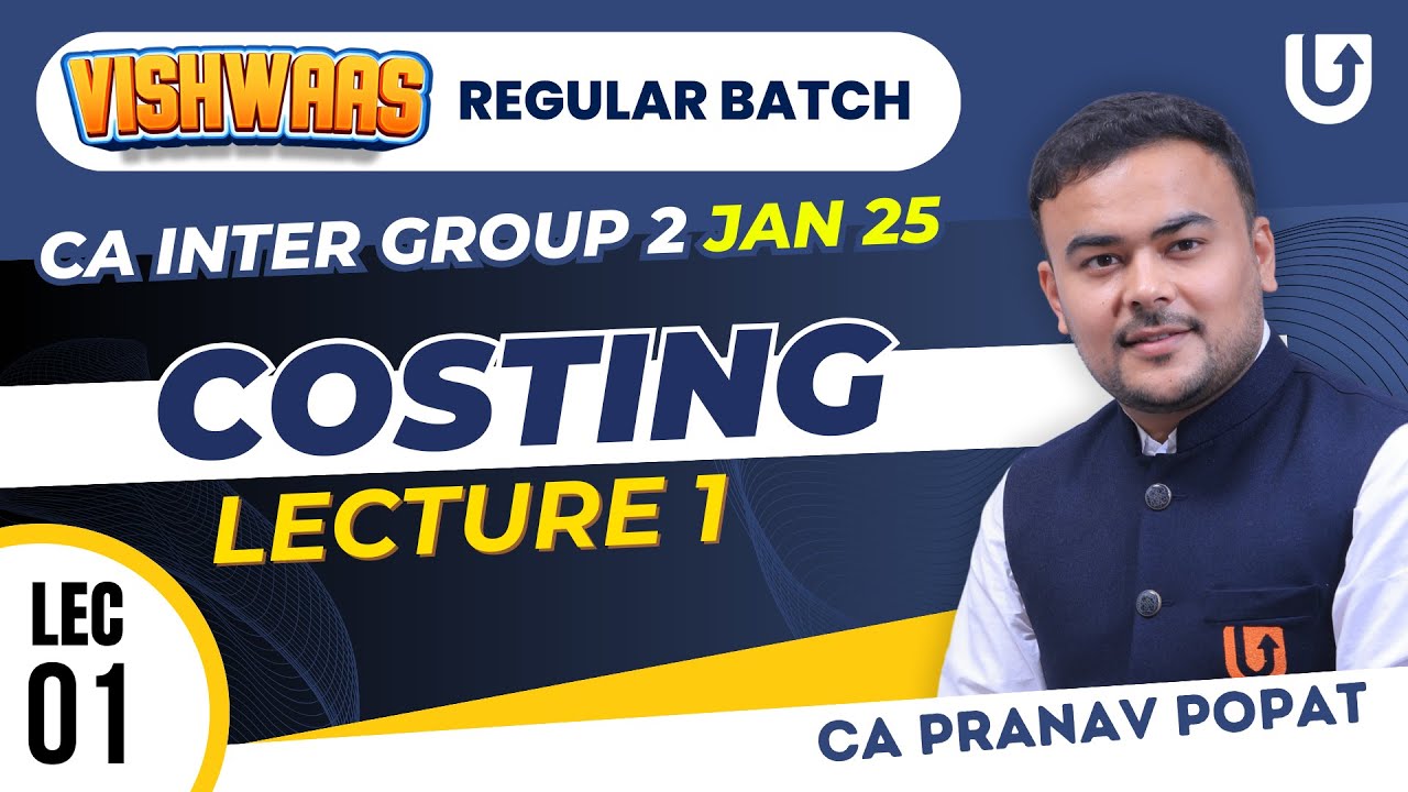 CA Inter Cost & Management Accounting  | CA Inter Group 2 Jan 25 | CA Pranav Popat #cainter