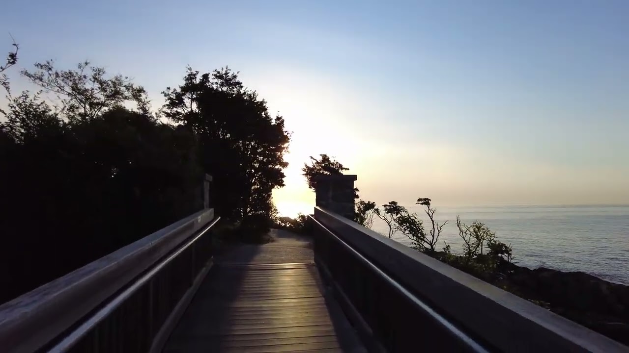 Ogunquit Maine Marginal Way/Perkins Cove Walk at Sunrise. New England's Most Scenic Walks.