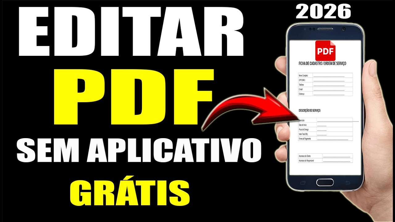 Como EDITAR e escrever em PDF no CELULAR Gr&aacute;tis - 2026 (Sem Aplicativo)