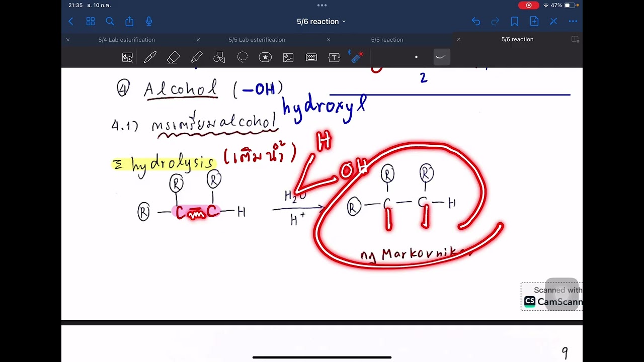 ปฏิกิริยา alcohol-ether-carboxylic