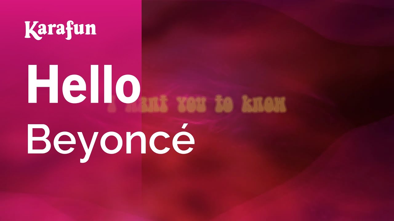 Hello - Beyoncé | Karaoke Version | KaraFun