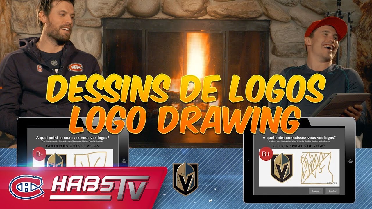 Shea Weber and Brendan Gallagher draw NHL logos