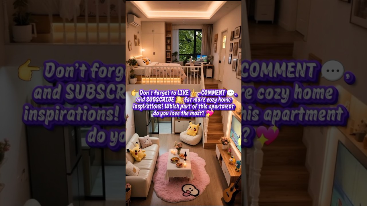 Cozy Small Apartment Tour | Warm Loft Vibes ✨ Cute & Minimalist Design #예쁜인테리어 #cozyhome #shorts