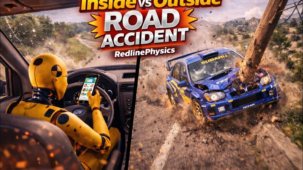 Road Accidents - Inside vs Outside Crash #5 - BeamNG.Drive