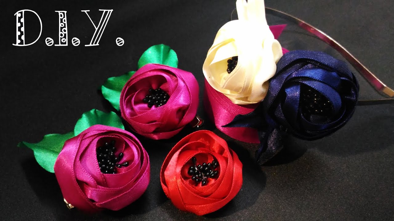 ❃ ❀ ❃ D.I.Y. Kanzashi English Rose | MyInDulzens ❃ ❀ ❃