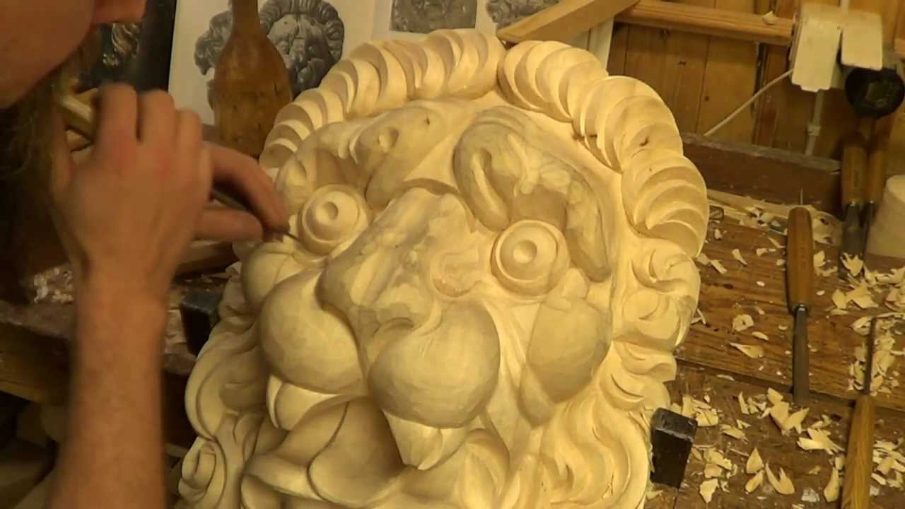 Carving a Lion Head from the Royal warship Vasa