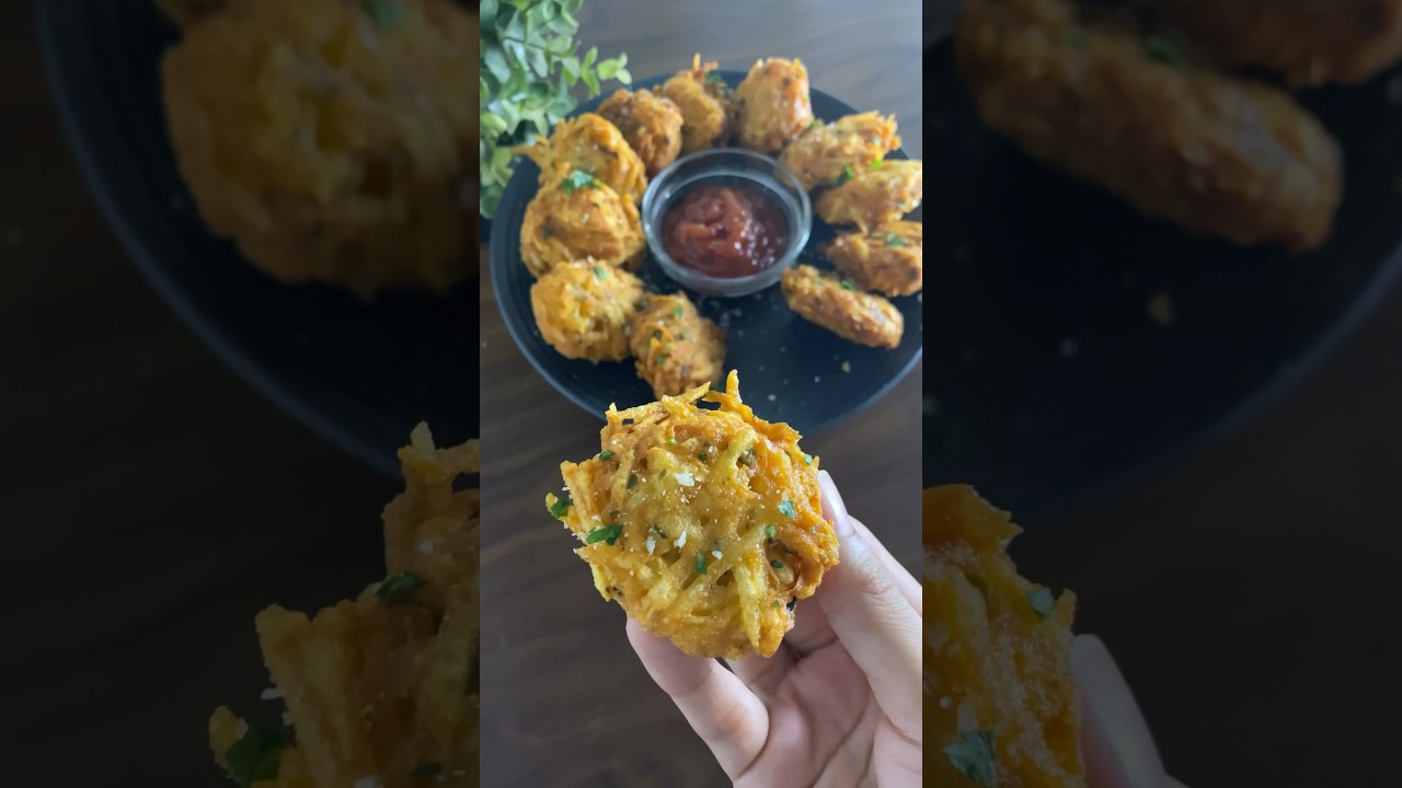 Crispy Potato Fritters: Irresistible Crunch in Every Bite! #recipe#potatorecipes#dinner #snacks