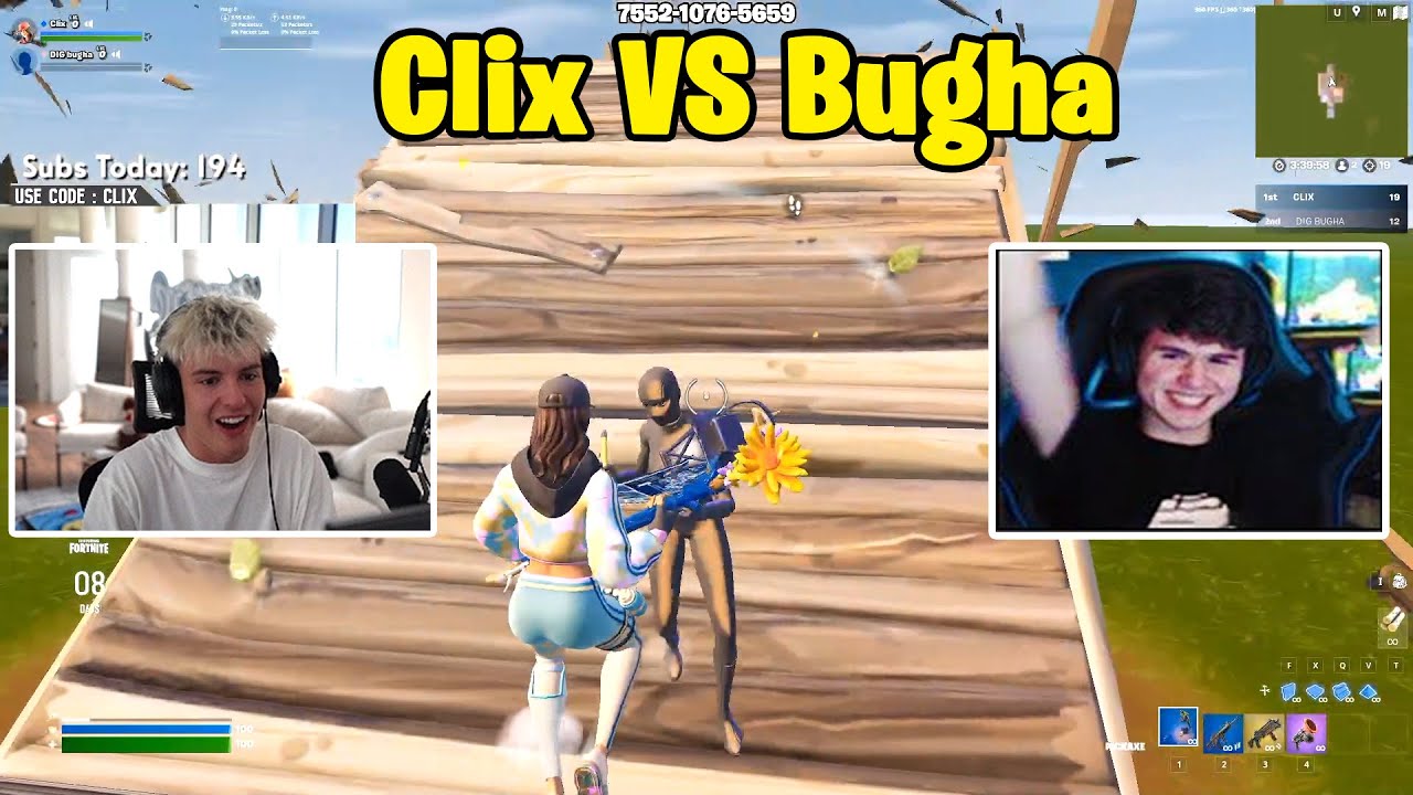 Clix VS Bugha 1v1 TOXIC Buildfights!!