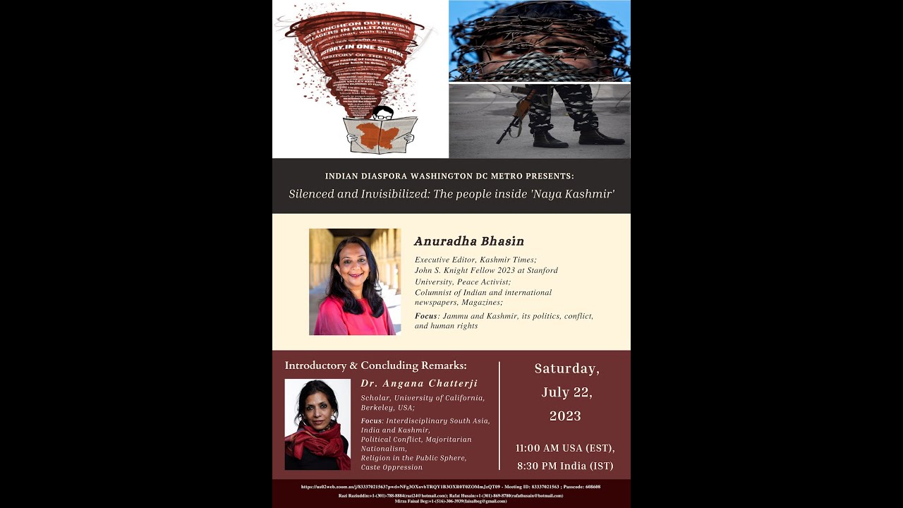 20230722 IDWDCM Presents: Silenced and Invisibilized: The people inside 'Naya Kashmir'