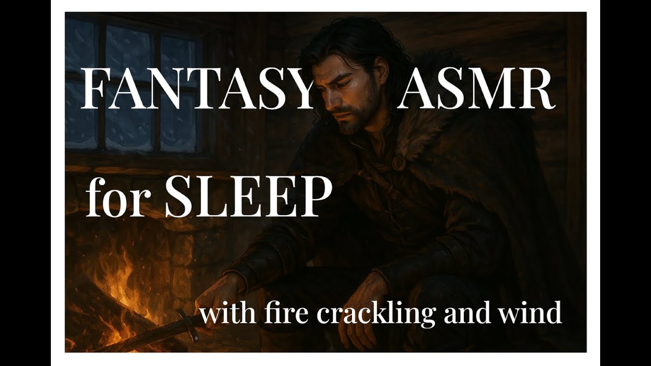 Fantasy Whispers for Sleep | Silent Protector in Cabin | Fire Crackling & Wind Sounds