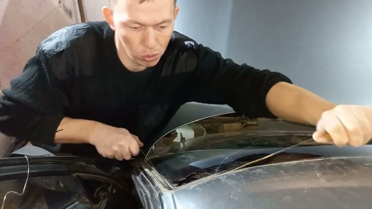 НИВА ШЕВРОЛЕ замена лобового стекла струной