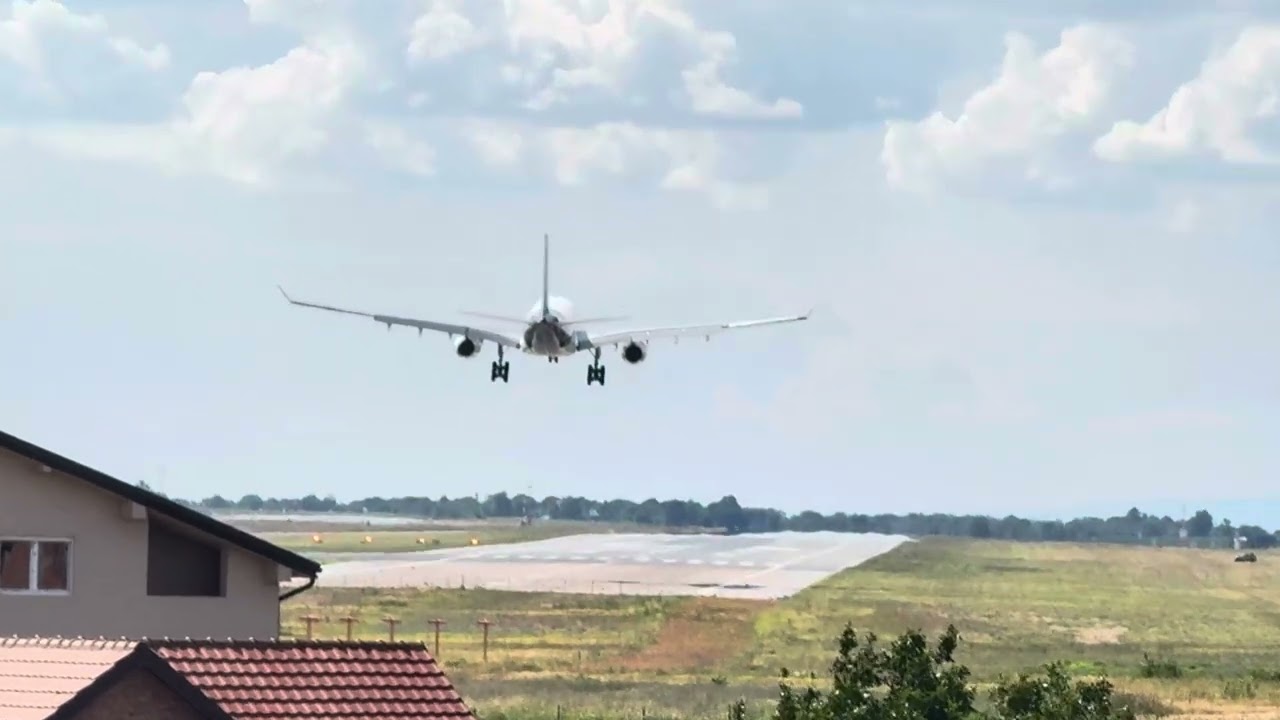 YU-ARC Airbus A330 AirSerbia landing to Belgrade (BEG) from New York (JFK)