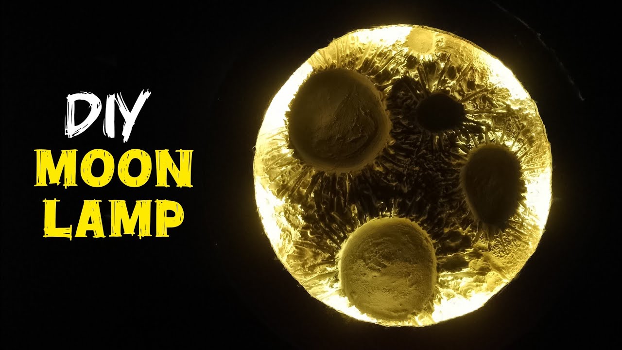 How to Make Moon Lamp || Diy Glowing Moon Lamp 