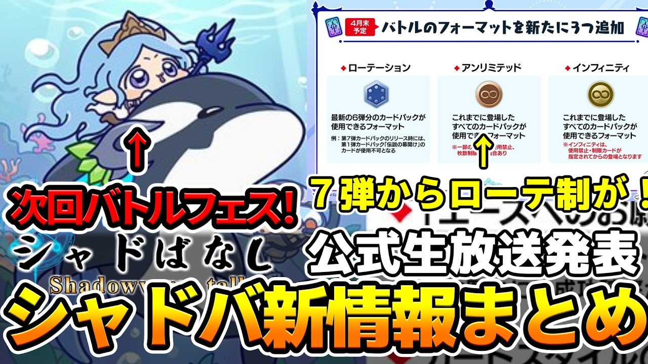 【シャドばなし】第７弾からローテーション制が始まる！情報過多過ぎる生放送新情報をまとめてみたよ【シャドバWB】第440回 　#シャドばなし