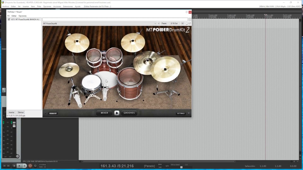 Como Rutear los canales de Mt PowerdrumKit2 en Reaper