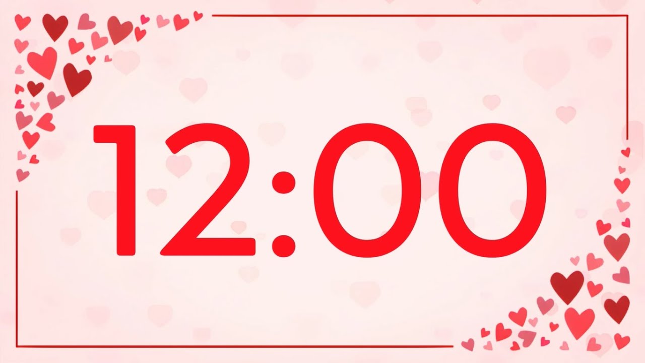 12 minute timer valentine's day (piano tones at end)🎵⏰