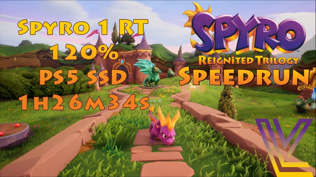 Speedrun Spyro 1 Reignited Trilogy 120% PS5. 1h26m34s