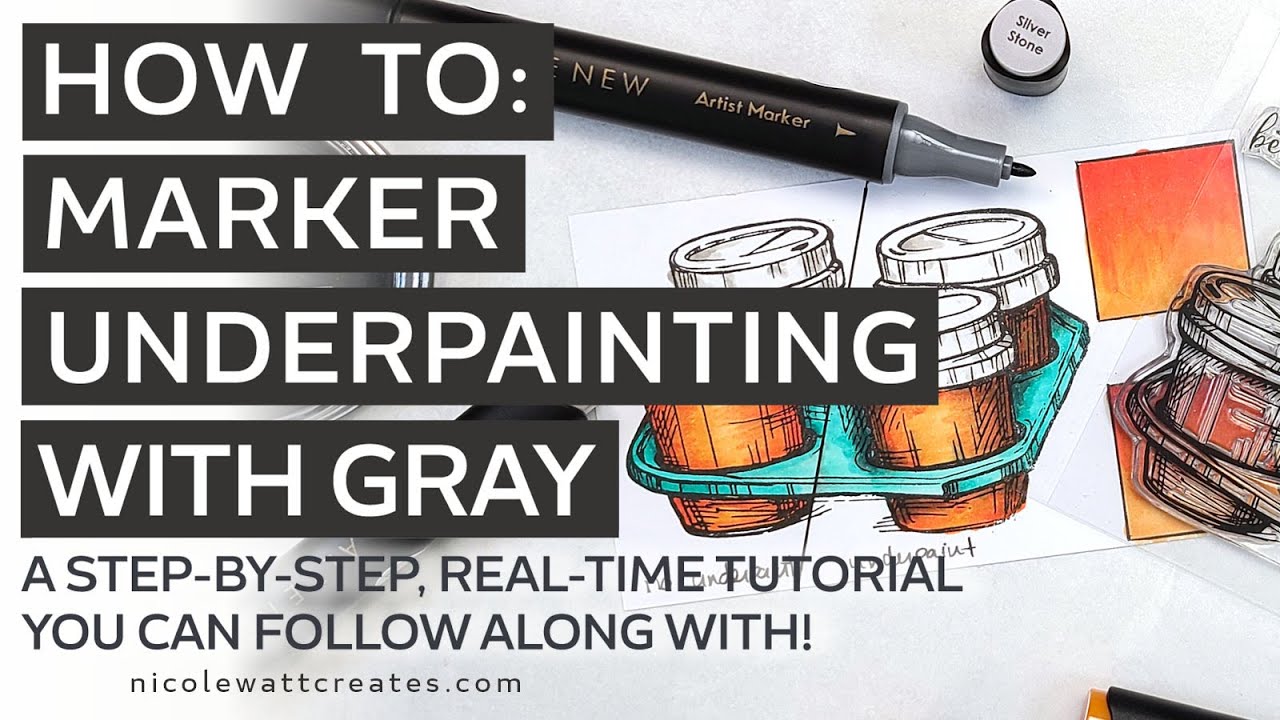How to: Marker Underpainting with Gray | Card Making, Mixed Media & Craft Techniques