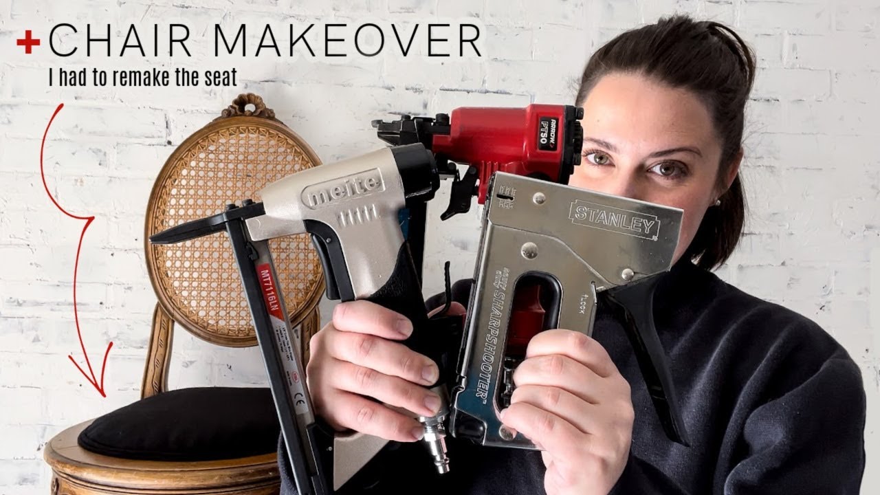 CHAIR MAKEOVER & Tool Review | Which Staple Gun Is Right For You?