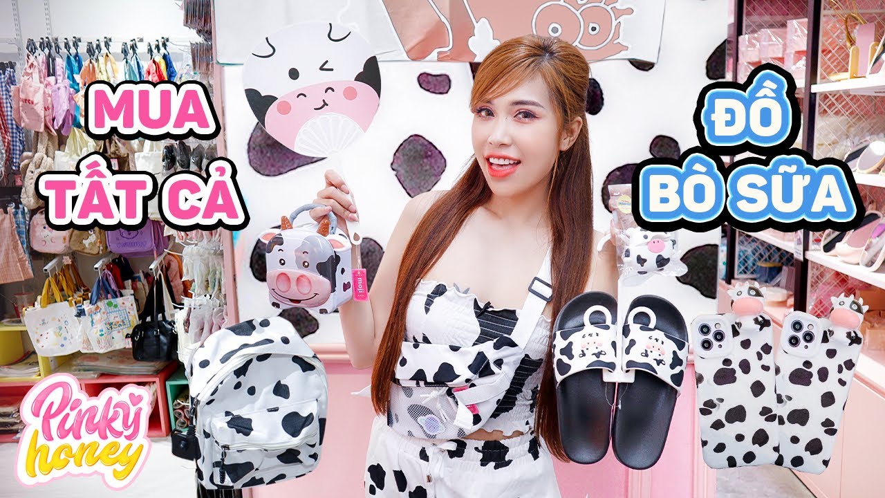 THỬ THÁCH MUA TẤT CẢ ĐỒ BÒ SỮA | PINKY HONEY