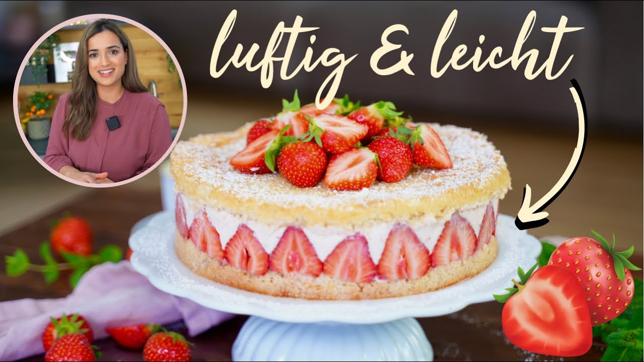 Erdbeertorte so luftig und leicht - ganz einfach und lecker / Erdbeer-Sahne-Torte ohne Gelatine