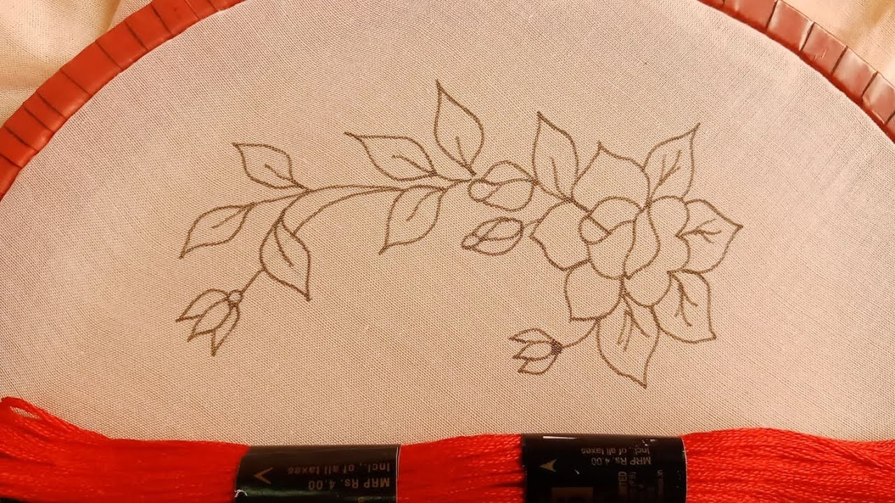 Rose Flower All over Embroidery Design-78, শাড়ী/কামিজ/ওড়না ফুলের ডিজাইন সেলাই করবেন কিভাবে