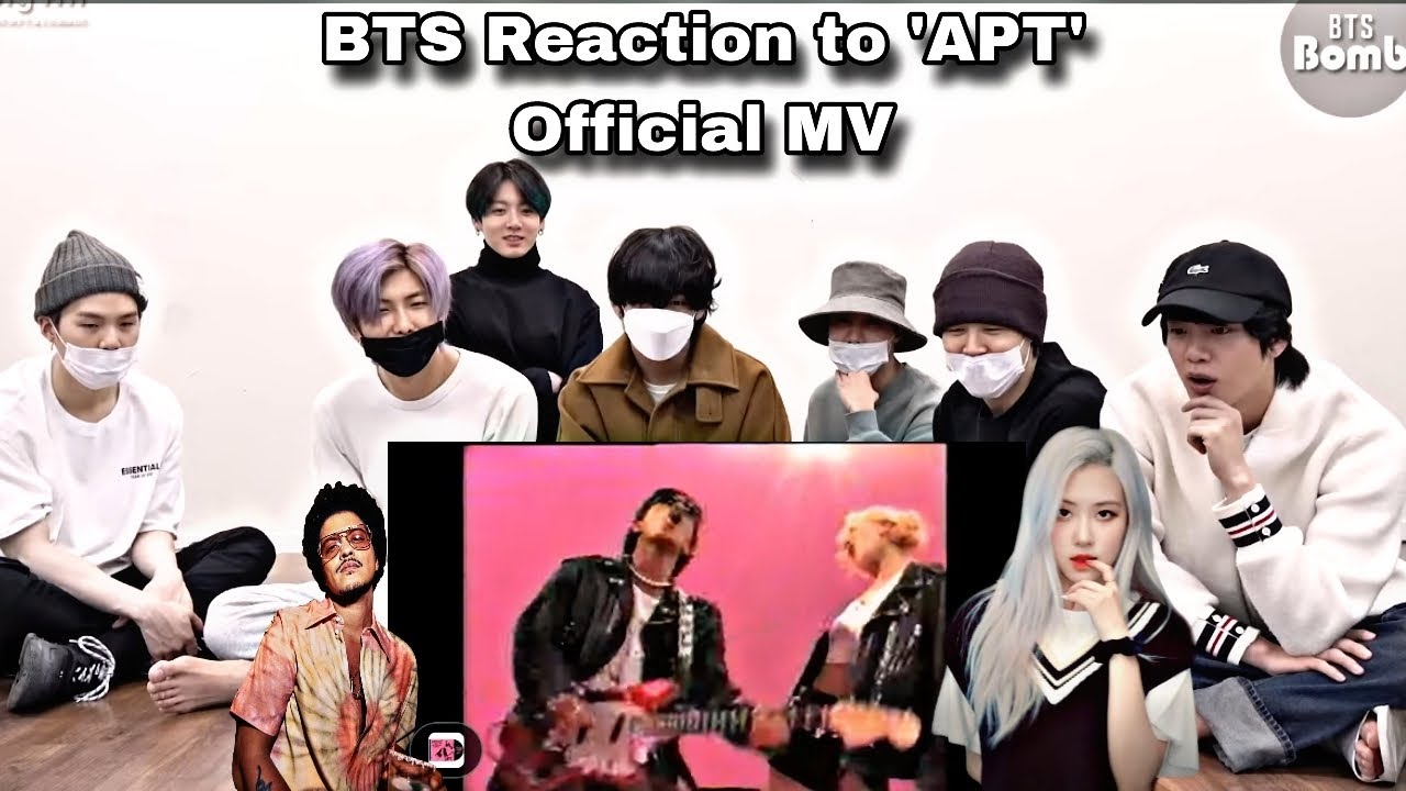 BTS Reaction to Rosé x Bruno Mars Collab official Mv 