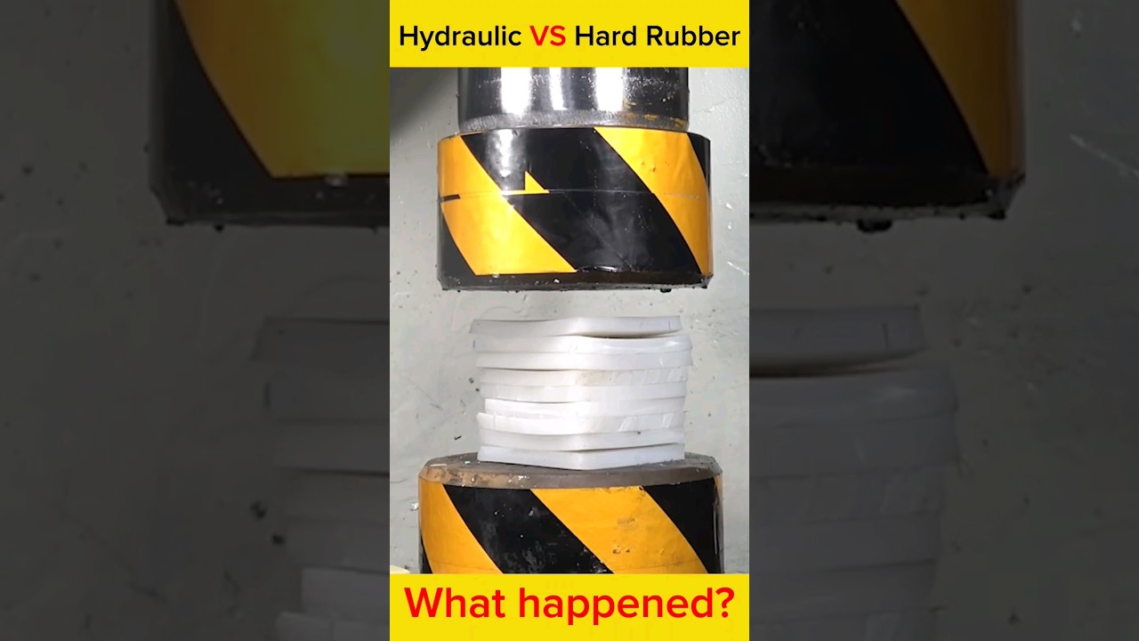 Hydraulic Press VS Hard Rubber#shorts