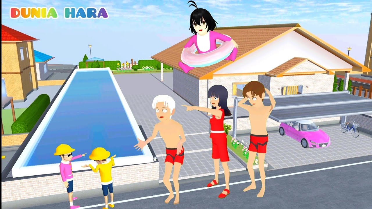 Yuta Larang Mio Baby Raksasa Celine Berenang Kolam Panjang Samping Rumah 😱Yuta Rambut Putih | Sakura
