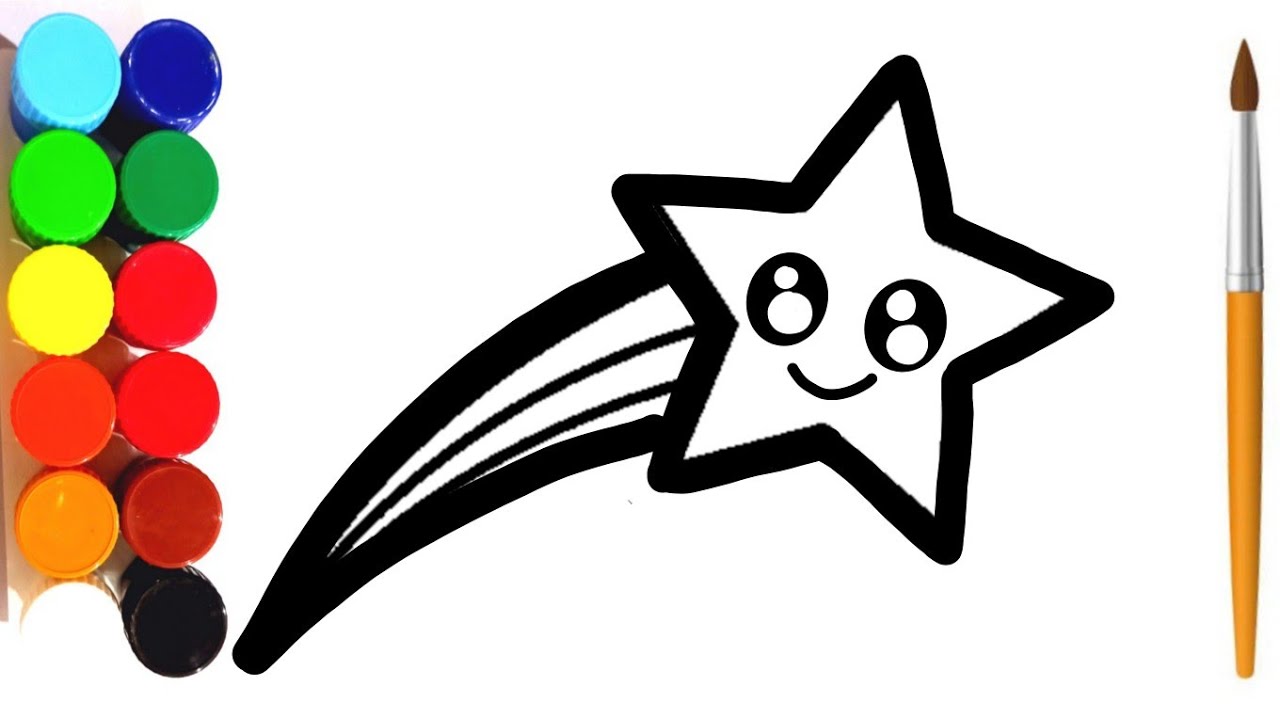 Rainbow Star Drawing, Painting and Coloring for Kids | Rainbow Star Drawing Step By Step #star