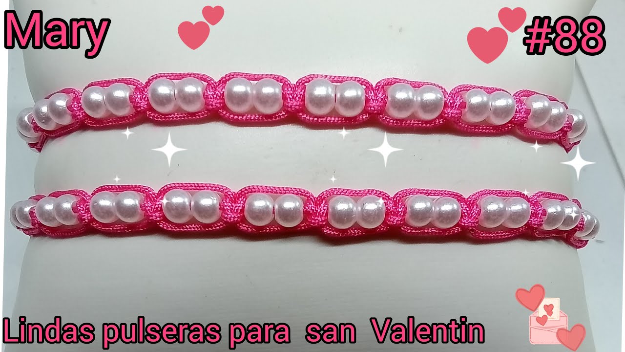 PULSERA CON  HILO CHINO PARA SAN VALENTIN ..