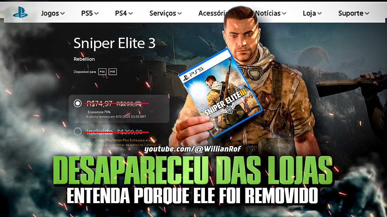 SNIPER ELITE 3 REMOVIDO DAS LOJAS DIGITAIS - ENTENDA POR QUE