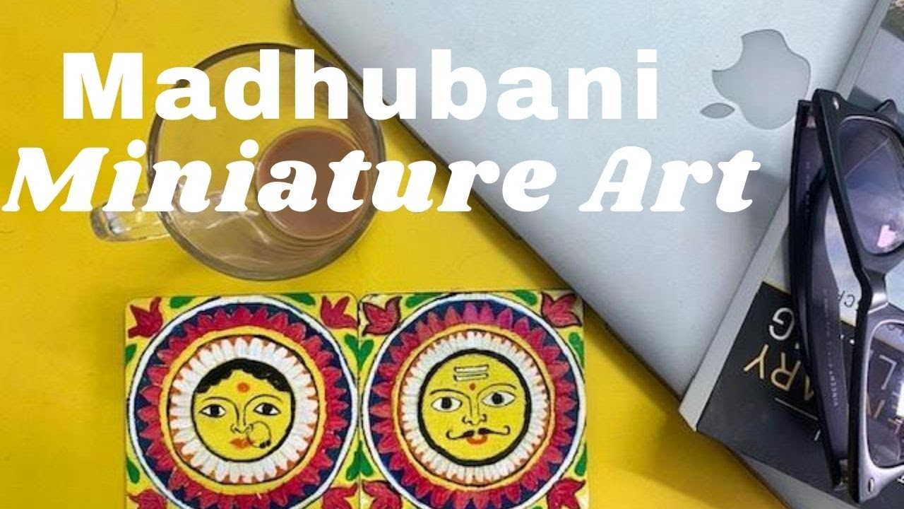 Madhubani Miniatured Art form || Hand painted wooden coasters.