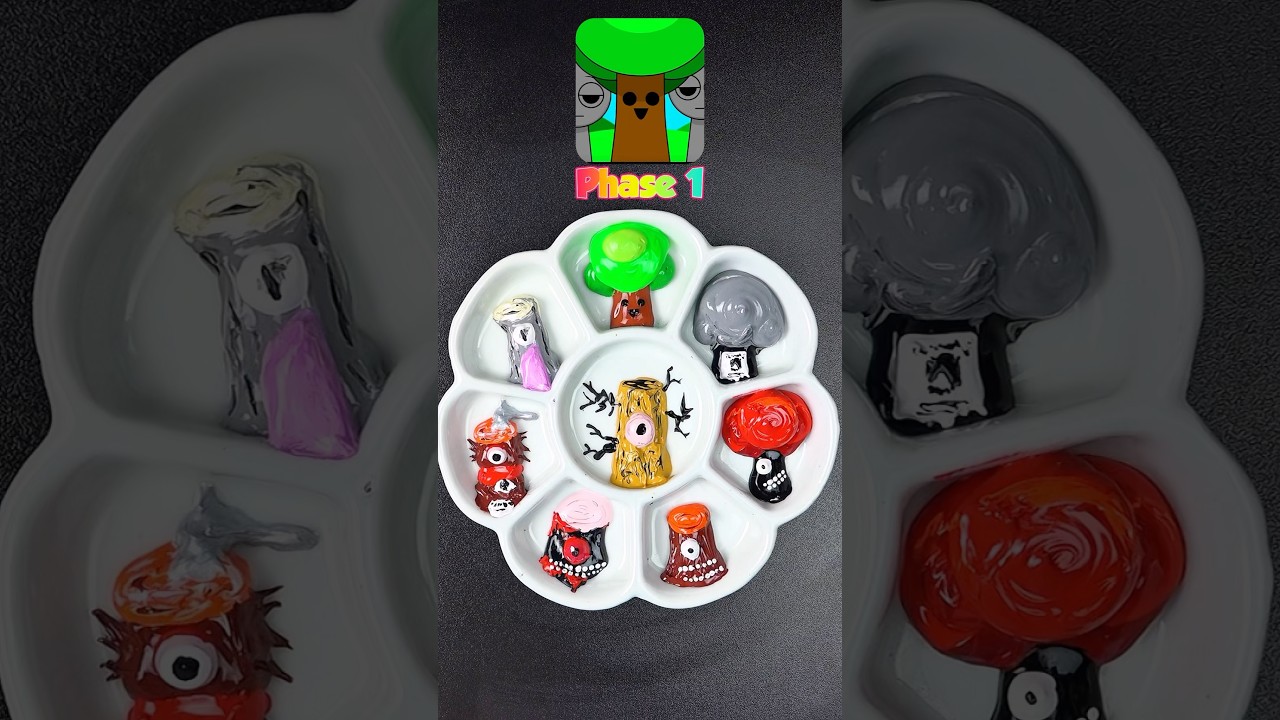 Mr. Tree 1-10 Phase Guess the color of the Sprunki Horror characters #colorsmixing #sprunki