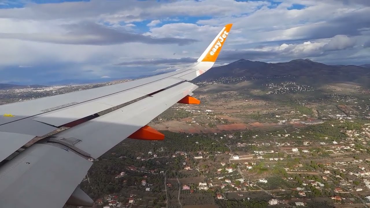 Rainy Morning Landing in Athens, Greece | EasyJet EJU4153