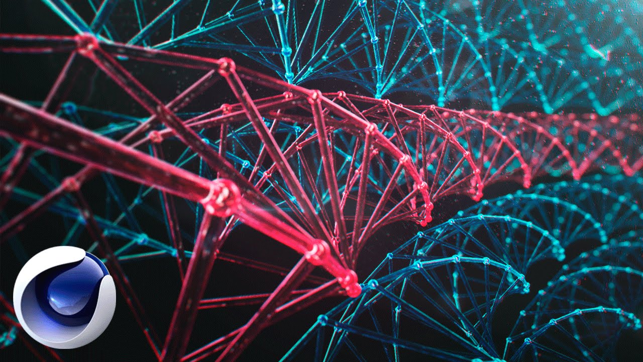 Массив атомов в Cinema 4D.