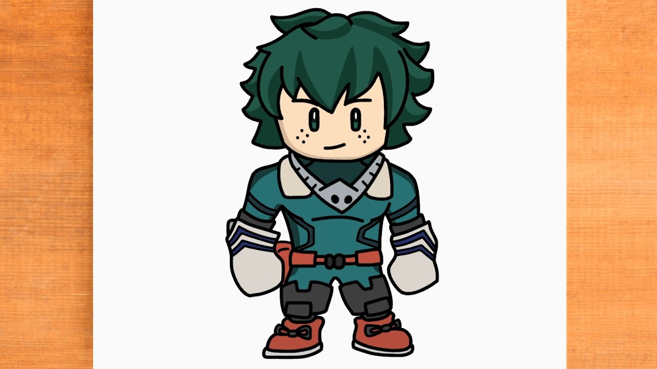 Como dibujar a Deku Stumble Guys x My Hero Academia skin legendario