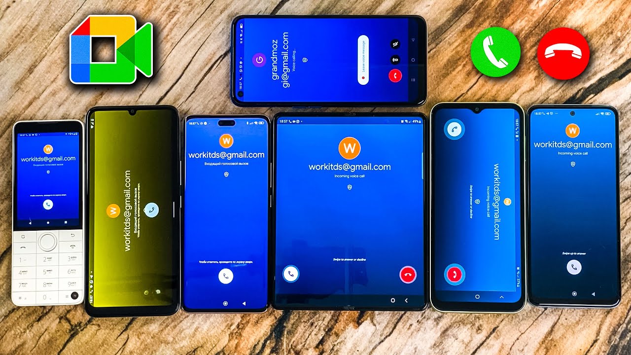 Google Meet Video & Audio Call Samsung Z Fold 4 + A14 + Xiaomi Qin + 13 Lite + Redmi Note + Nokia &