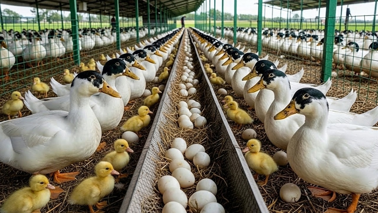 🦆 Duck Farming Full Process – How to Raise Ducks for Eggs and Meat | Organic Poultry Farm 🥚