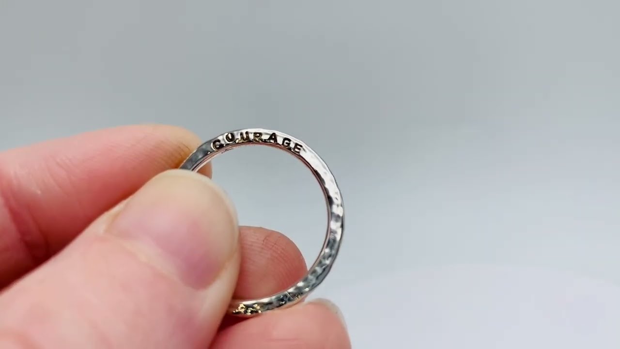 Sterling Silver Sattelite Ring Courage Stamped by Klee Angelie Jewelry