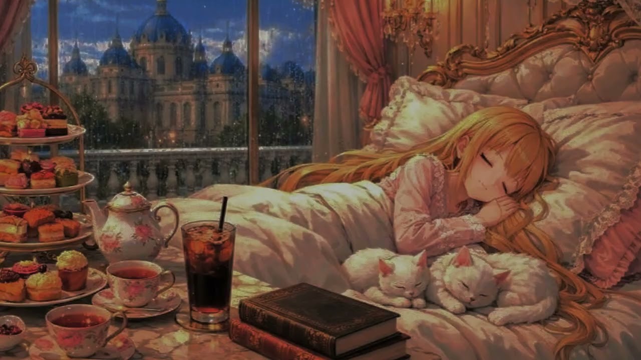 [ASMR] 🌧️🏰🐱 3 Jam Suara Hujan di Rumah Mewah  Tidur Nyenyak, Belajar, Fokus