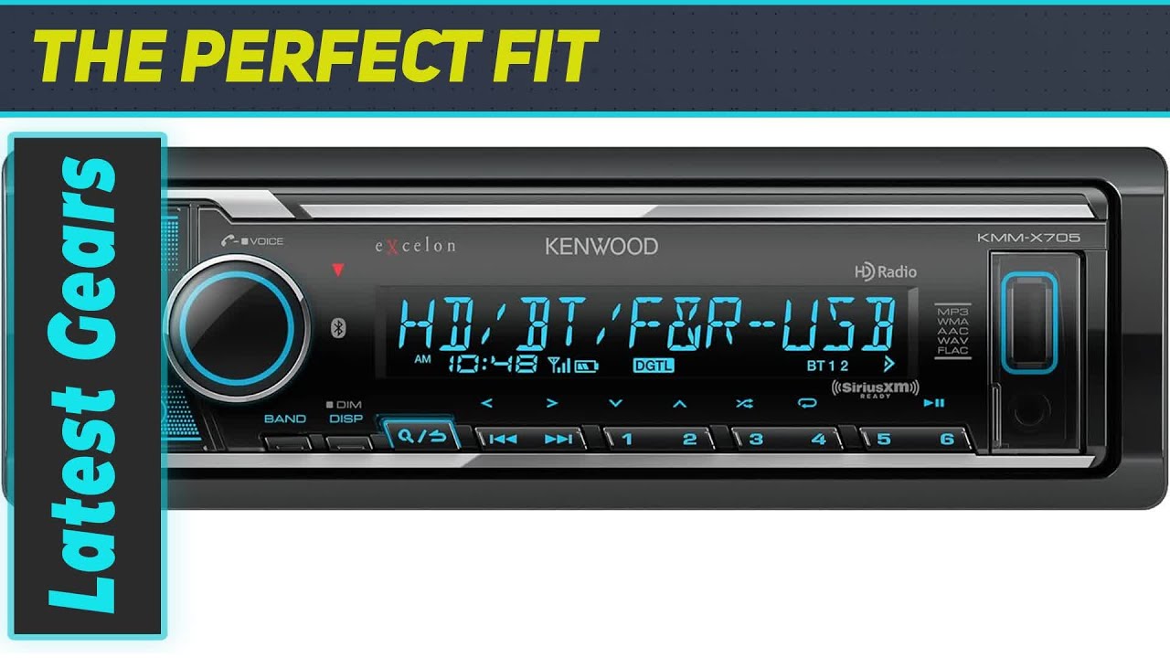 Цифровая мультимедийная автомобильная стереосистема Kenwood KMM-X705 Excelon — 1 DIN с Bluetooth,...