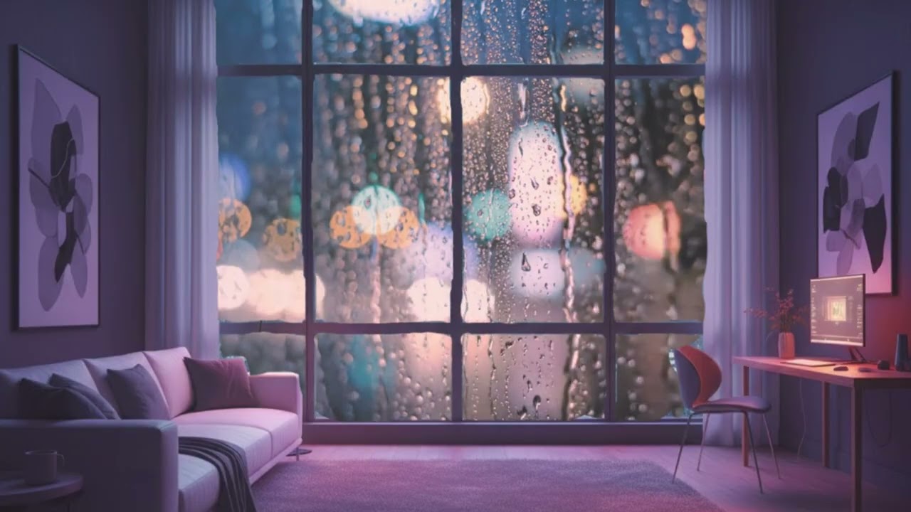 luxury penthouse rain sleep background