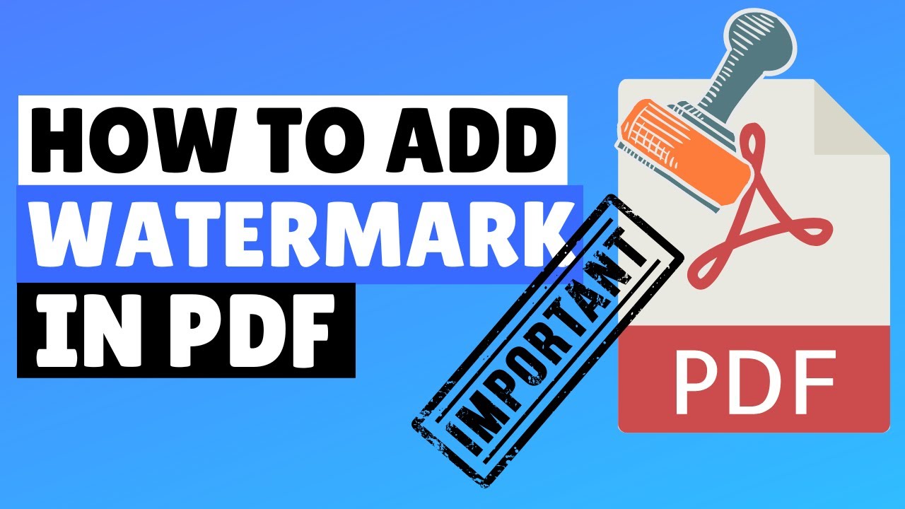 How to Add Watermark in PDF
