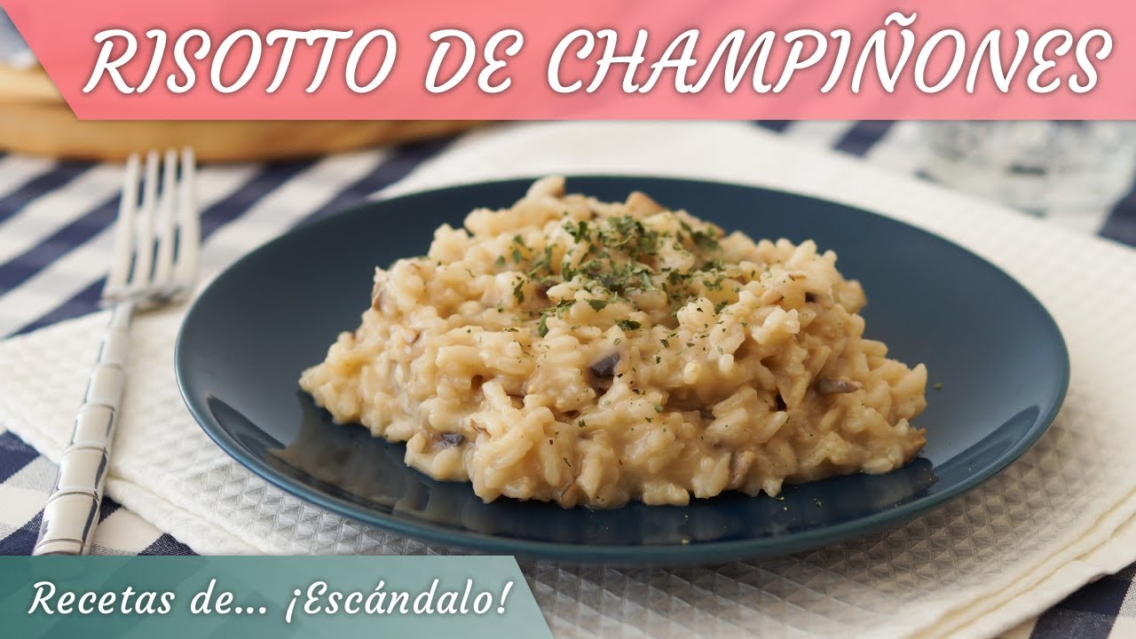 RISOTTO DE CHAMPIÑONES, un arroz cremoso típico de Italia
