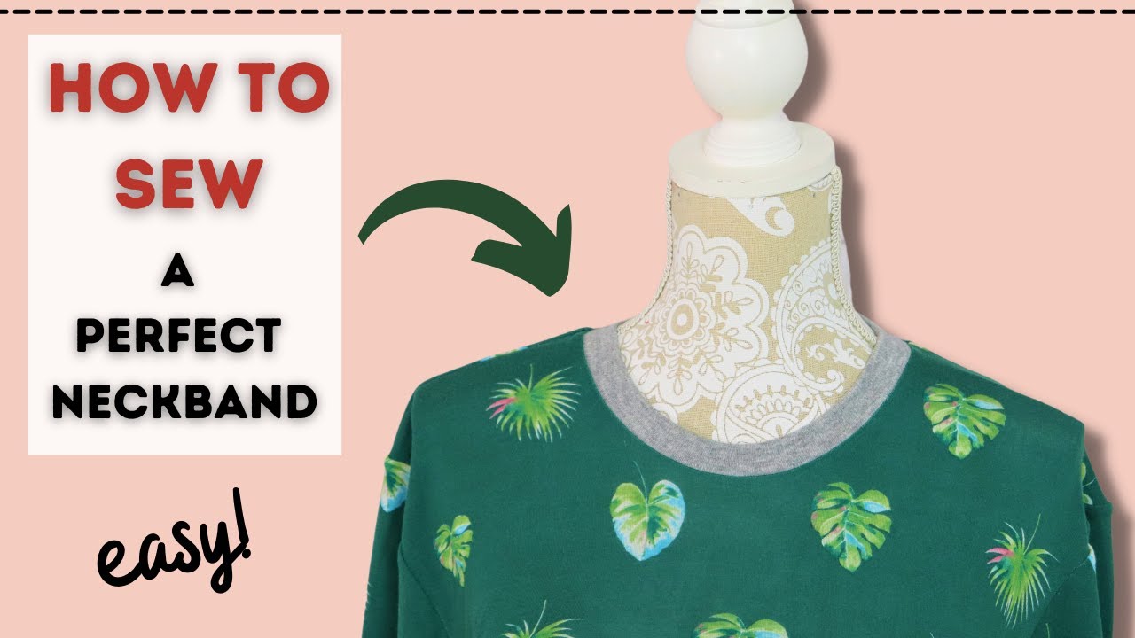How to sew a neckband (with secret tricks!) for knits/T-shirts!