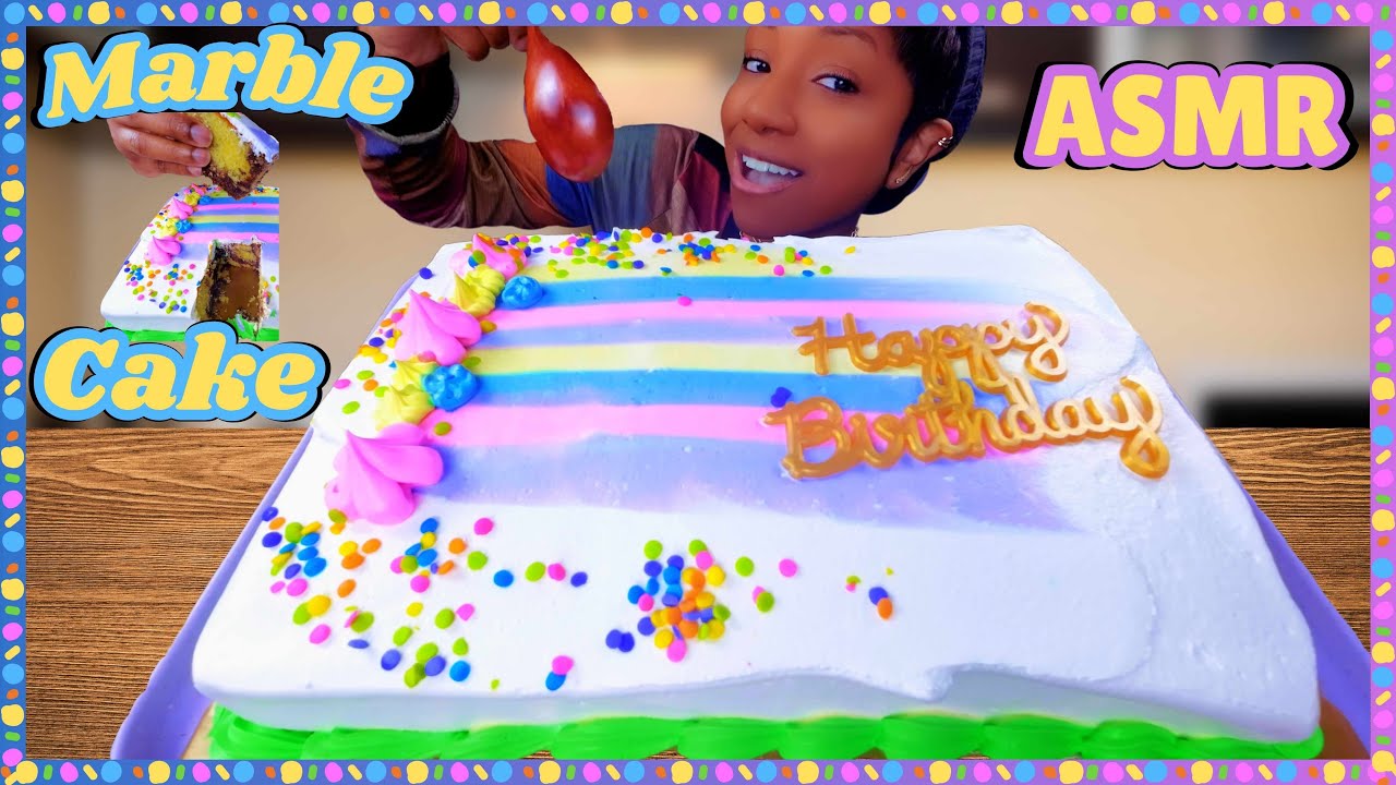 ASMR | WHOLE VANILLA & CHOCOLATE MARBLE CAKE